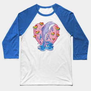 Dolphin Heart Shirt Baseball T-Shirt